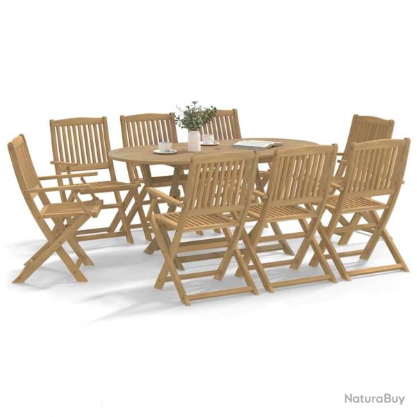 Chaises de pliantes lot de 8 54x61x88 cm bois d'acacia