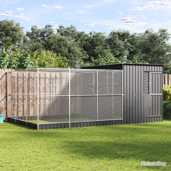 Voli�re avec extension argent� 497x303x216 cm acier