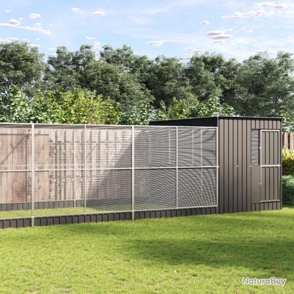 Voli�re avec extension argent� 911x303x216 cm acier