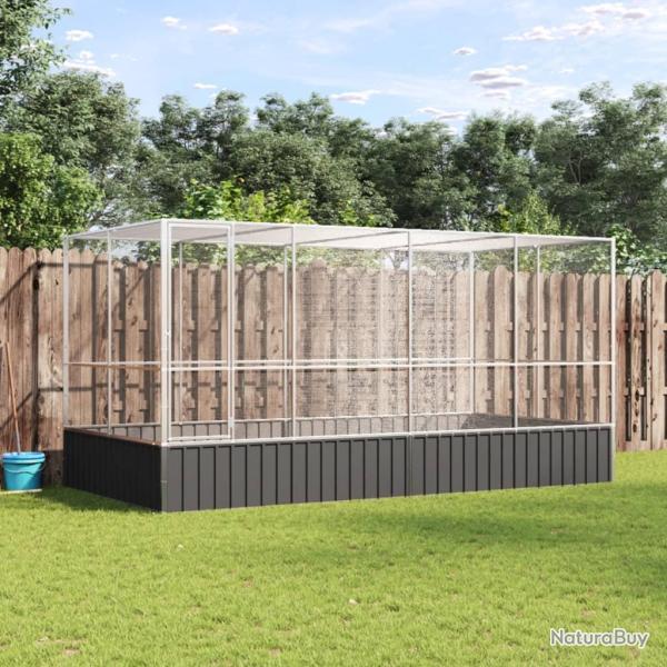 Voli�re avec extension Argent 418 x 207 x 212 cm Acier