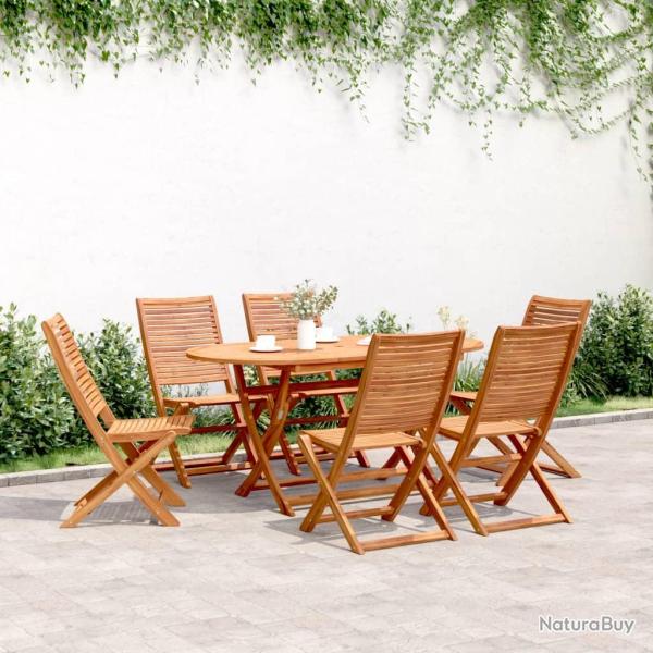 Chaises pliantes, 6 pi�ces, en bois d'acacia massif, pour le jardin, 51 � 66 � 95 cm