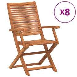 Chaises de pliantes lot de 8 57x66x95 cm bois d'acacia