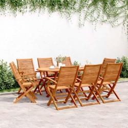 Chaises pliantes, 8 pi&egrave;ces, en bois d'acacia massif, pour le jardin, 57 &times; 66 &times; 95 cm