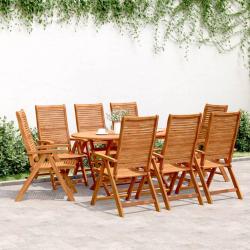 Fauteuils pliants inclinables, 8 pi&egrave;ces, bois d'acacia, pour le jardin, 56 &times; 72 &times; 107 cm