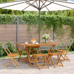 Chaises de pliantes lot de 6 gris poly rotin bois massif