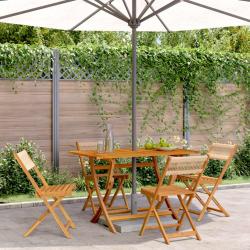 Chaises de pliantes lot de 4 beige bois d'acacia massif
