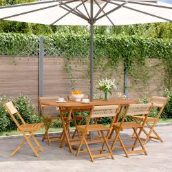 Chaises de pliantes lot de 6 beige bois d'acacia massif