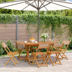 Chaises de pliantes lot de 6 taupe tissu et bois massif