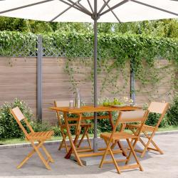 Chaises de pliantes lot de 4 beige tissu et bois massif