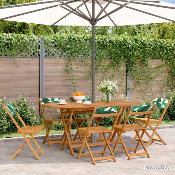 Chaises de pliantes lot de 6 vert tissu et bois massif