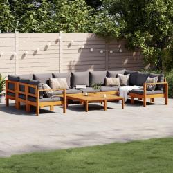 Salon de avec coussins 8 pcs bois massif d'acacia
