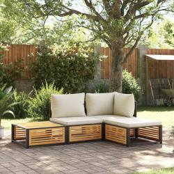 Salon de avec coussins 4 pcs bois d'acacia massif