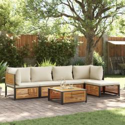 Salon de avec coussins 6 pcs bois d'acacia solide