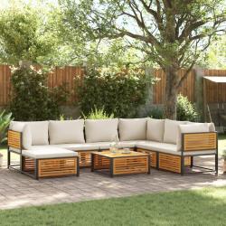 Salon de avec coussins 8 pcs bois massif d'acacia