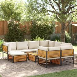 Salon de avec coussins 10 pcs bois d'acacia solide