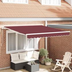 Auvent &eacute;lectrique, 100 % polyester, bordeaux, pour la terrasse, 3 &times; 2,5 m