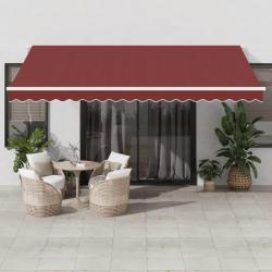 Auvent r&eacute;tractable automatique bordeaux 450x350 cm