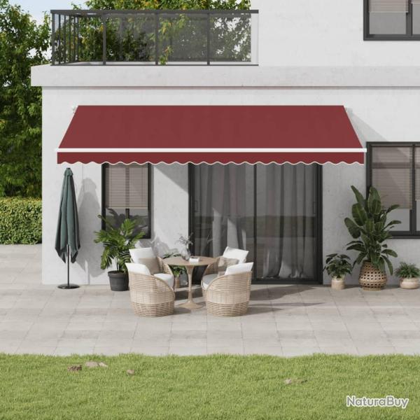 Auvent manuel r�tractable avec LED bordeaux 500x350 cm