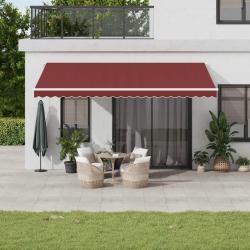 Store banne &eacute;lectrique avec LED et capteur, bordeaux, pour la terrasse, 5 &times; 3,5 m