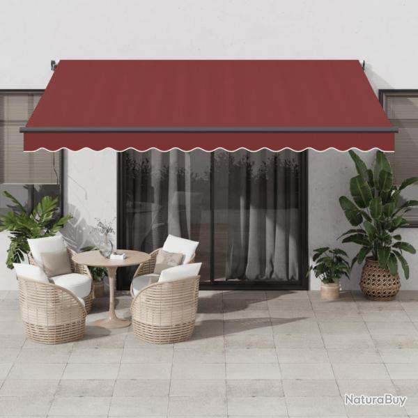 Auvent r�tractable automatique avec LED bordeaux 400x350 cm