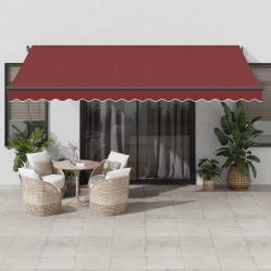 Auvent r&eacute;tractable automatique avec LED bordeaux 450x350 cm