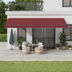 Auvent r&eacute;tractable automatique avec LED bordeaux 600x350 cm