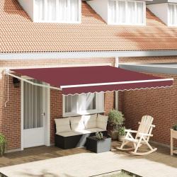 Auvent r&eacute;tractable automatique bordeaux 400x300 cm