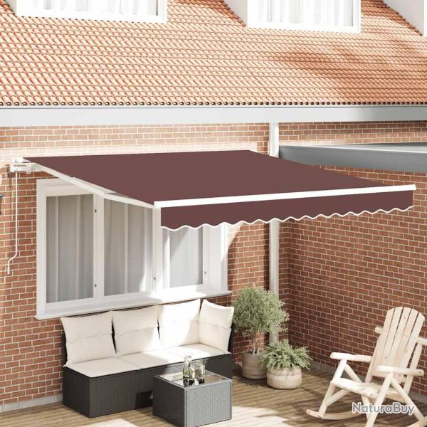 Auvent �lectrique, 100 % polyester, marron, pour la terrasse, 3 � 2,5 m