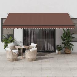 Auvent r&eacute;tractable automatique avec LED marron 450x350 cm