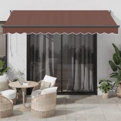 Auvent manuel r&eacute;tractable marron 350x250 cm