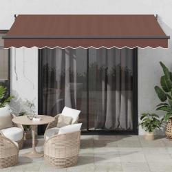 Auvent r&eacute;tractable automatique marron 350x250 cm