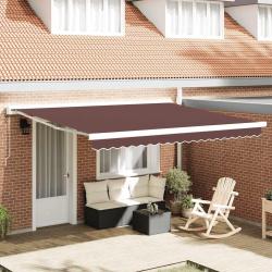 Auvent r&eacute;tractable automatique marron pour la terrasse, 400 &times; 300 cm