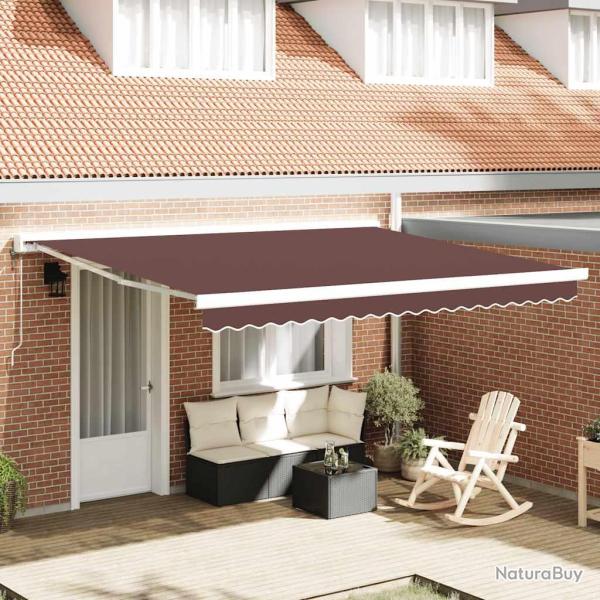 Auvent r�tractable automatique marron pour la terrasse, 400 � 300 cm