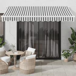 Auvent manuel r&eacute;tractable avec LED anthracite blanc 350x250 cm