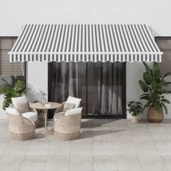 Auvent r&eacute;tractable automatique anthracite et blanc 400x350 cm
