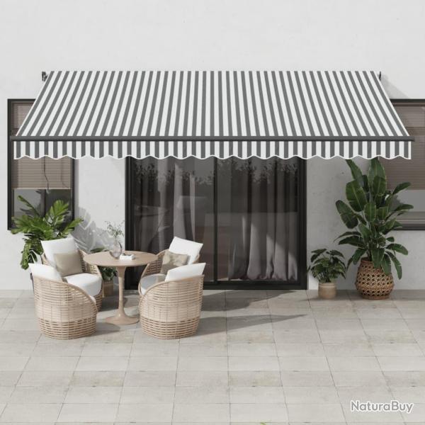 Auvent manuel r�tractable anthracite et blanc 450x350 cm