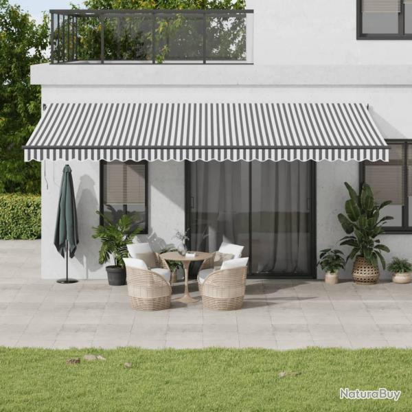 Auvent manuel r�tractable anthracite et blanc 600x350 cm
