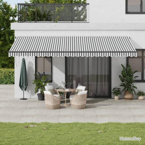 Auvent r�tractable automatique anthracite et blanc 600x350 cm