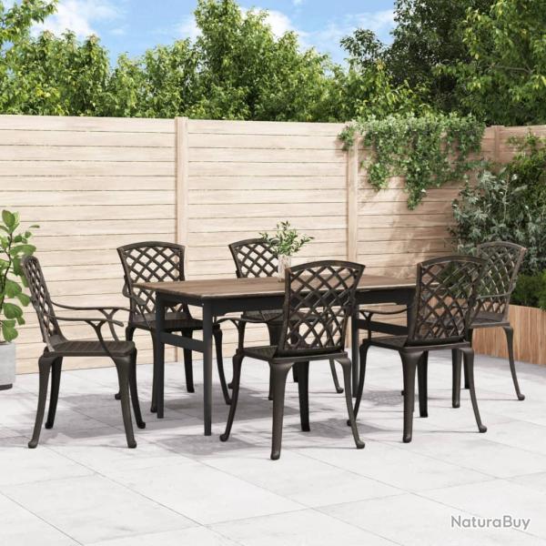 Chaises de lot de 6 fonte d'aluminium bronze