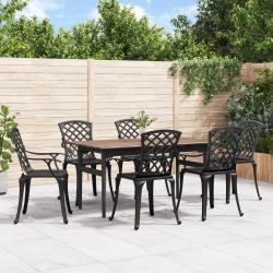 Chaises de lot de 6 fonte d'aluminium noir