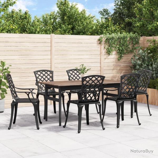 Chaises de lot de 6 fonte d'aluminium noir