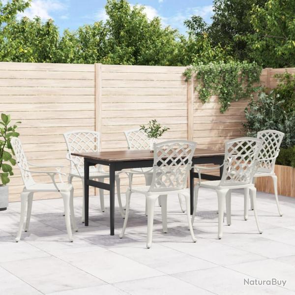 Chaises de lot de 6 fonte d'aluminium blanc