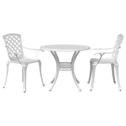 Ensemble de bistro 3 pcs blanc aluminium coul&eacute;