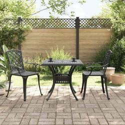 Ensemble de bistro 3 pcs noir aluminium coul&eacute;