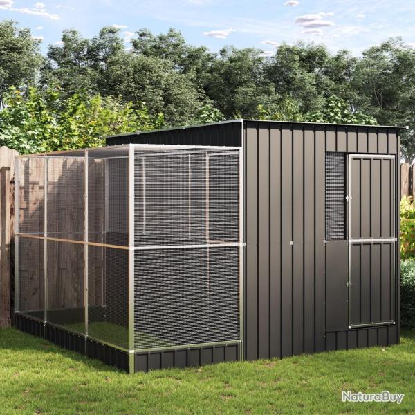 Voli�re avec extension Argent 290x303x216 cm Acier