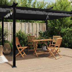 Tonnelle avec toit r&eacute;tractable anthracite 3x6 m aluminium