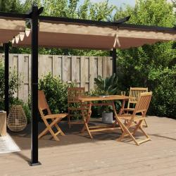 Tonnelle de avec toit r&eacute;tractable taupe 3x6 m aluminium