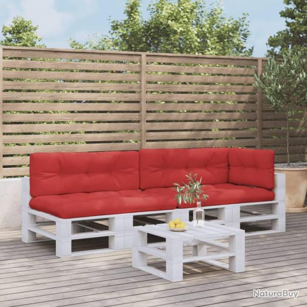 Coussins de palette lot de 5 rouge tissu