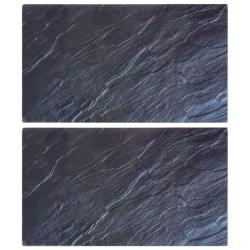 Planches &agrave; d&eacute;couper 2pcs motif de pierre naturelle Verre tremp&eacute;