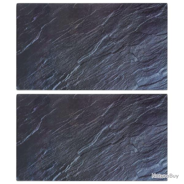 Planches � d�couper 2pcs motif de pierre naturelle Verre tremp�